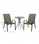 Aiam&ouml;&ouml;blikomplekt DUBLIN laud ja 2 tooli, kuldpruun