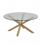 Diivanilaud HEAVEN D82xH40cm, lauaplaat: 10mm l&auml;bipaistev klaas, jalad: metall, v&auml;rvus: tamm