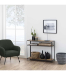 Konsoollaud SEAFORD, 100x35xH79cm, lauaplaat: lamineeritud kattega m&ouml;&ouml;bliplaat, v&auml;rvus: tamm, raam: metall, v&auml;rvus: must