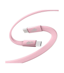 Cable USB C - USB C 1m flat pink