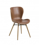 Tool BATILDA 47x56xH82,5cm, iste/seljatugi: kunstnahk, v&auml;rvus: br&auml;ndi, jalad: tamm, must metall