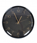 Seinakell CLASSY D36cm, must, kuldsed numbrid