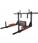 Wall mounted horizontal bar-parallel bars 3in1, black