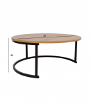 Diivanilaud BRITU D80xH35cm, hele puit