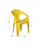 Tool MUZE 56x50,6xH80cm, sinepikollane plastik