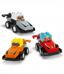 LEGO DUPLO F1 meeskonna v&otilde;idus&otilde;iduautod ja s&otilde;itjad