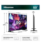 Hisense 50E7S PRO 127 cm (50") 4K Ultra HD Smart TV Wi-Fi Black 350 cd/m&sup2;