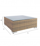 Diivanilaud SEVILLA NEW 71x71xH30cm, cappuccino, alumiinium, plastikpunutis