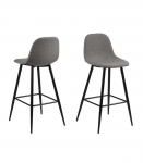 Baaritool WILMA 46,6x51xH101cm, helehall/must, jalad: must metall