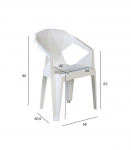Tool MUZE 56x50,6xH80cm, valge plastik