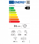 LG Washing machine F4X5011TKB, A, Front loading, Washing capacity 11 kg, Depth 56.5 cm, 1400 RPM, LED, White LG
