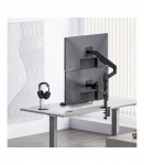 Ergo Office Mount / Holder for 2 Monitors, Gas Spring, 17"-32", 1-10 kg, Matte Black, ER-692 B