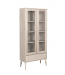 Vitriinkapp NAGANO 37x80xH178cm, 2-klaasukse ja 1-sahtliga, materjal: puit/tammespoon, viimistlus: &otilde;litatud