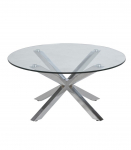 Diivanilaud HEAVEN D82xH40cm, lauaplaat: l&auml;bipaistev klaas, jalad: kroomitud