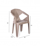 Tool MUZE 56x50,6xH80cm, taupe plastik