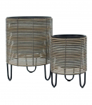 Lillepott WICKER D25xH35cm, beežikashall