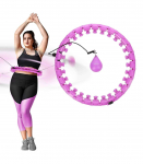 Hula hoop komplekt HHW12, violetne koos kaaluga (HMS) + v&ouml;&ouml;tugi BR163, must, pluss suurus