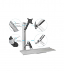 Digitus Wall mount Workstation Adjustable Height, Tilt, Swivel 27 " Maximum weight (capacity) 6 kg Silver