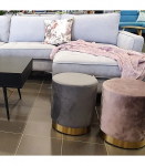 Tumba LA PERLA D35xH42cm, kattematerjal: samet kangas, v&auml;rv: hall