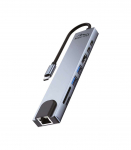 MEDIA-TECH USB HUB 8 IN 1 GIGA LAN HUB MT5046