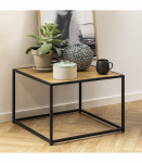 Diivanilaud SEAFORD 60x60xH40cm, lamineeritud kattega m&ouml;&ouml;bliplaat, v&auml;rvus: tamm, raam: metall, must