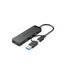 Vention 4-Port USB 3.0 Hub with USB-C & USB 3.0 2-in-1 Interface and Power Supply 0.15M ABS Type