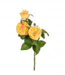 Kunstlill ROOS, 3 &otilde;ienupuga, H70cm, kollane