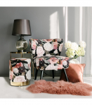 Tumba LA PERLA, D35xH42cm, kattematerjal: samet kangas, v&auml;rv: lilleline