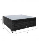 Diivanilaud SEVILLA NEW 71x71xH30cm, must