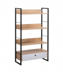 Riiul STUDY 70x30xH124,5cm, tamm/valge