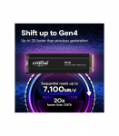 Crucial CT1000P310SSD5 P310 SSD, 1 TB, M.2 PCIe Gen4 NVMe, 3D NAND, 7100/ 6000 MB/s, Heatsink