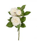 Kunstlill ROOS, 3 &otilde;ienupuga, H70cm, valge/roosaka &auml;&auml;rega