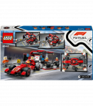 LEGO City F1 boksipeatus ja boksimeeskond Ferrari autoga