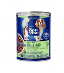 OptiVital puszka -soczyste kawałki dla dorosłych ps&oacute;w z cielęciną oraz  wątr&oacute;bką drobiową w sosie 415g