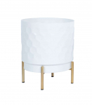 Lillepoti&uuml;mbris DEIA D21xH26cm, valge/kuldne