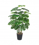 Kunstpuu MONSTERA, H120cm, 5 t&uuml;vega, must pott