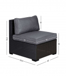 Diivani vahemoodul SEVILLA 67x76,5xH74,5 cm, must, alumiinium, plastikpunutis