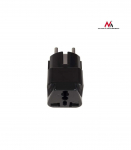 Adapter socket UK on EU plug universal Maclean MCE155 black