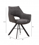 Tool EDDY 60x62xH81,5cm, hall/tumehall, p&ouml;&ouml;rlev