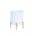 Lillepoti&uuml;mbris DEIA D15xH20cm, valge/kuldne