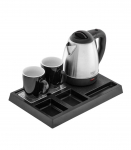 Adler AD 1354 Hotel kettle stainless steel 1.2 L + tray with cups black, steel