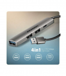 AXAGON ALU STRIP USB-A 4 port hub HUE-STA