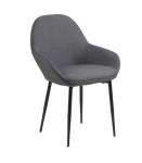 Tool CANDIS 60x57,5xH85cm, iste ja seljatugi: kangas SAWANA 5, v&auml;rvus: hall, mustad &otilde;mblused, jalad: must metall