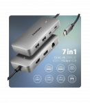 AXAGON USB-C 10Gbps DUAL 4K DISPLAY 7in1 hub HMC-CUB83X2