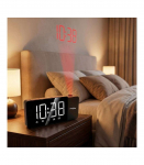 Digital LED clock radio with GreenBlue projector, FM radio, alarm, 12/24 clock, 5V DC USB power supply + CR2032, GB172