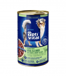 OptiVital puszka -soczyste kawałki dla dorosłych ps&oacute;w z cielęciną oraz&nbsp; wątr&oacute;bką drobiową w sosie 1250g