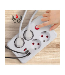 Power strip MCE393 W, 4 sockets 3xUSB, 110-240V AC 50/60Hz. 2.1A max 2500W, 3m white