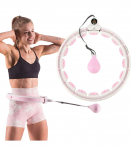 Hula-hoopi komplekt HHW06, roosa, raskuspalli ja loenduriga (HMS) + v&ouml;&ouml;tugi BR163, must, plus-suurus