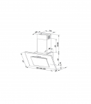 Wall-mounted canopy MAAN Vertical P 2 60 310 m3/h, Satin