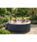 Phuket Blue Laser Rattan Inflatable Spa, 4-6-seater